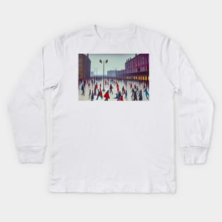 Skating on the Lowry Ice Rink Kids Long Sleeve T-Shirt